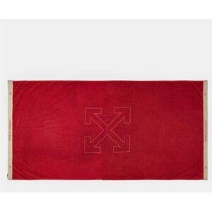 Off White Arrows Beach Towel Red White Logo Oversized Cotton Virgil Abloh NEW